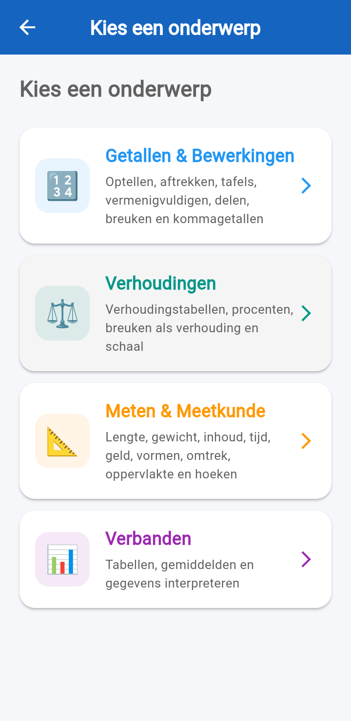De vier rekendomeinen om uit te kiezen